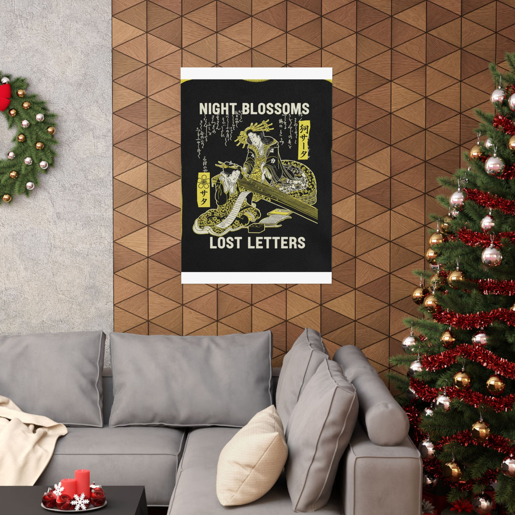 Streetwear Collage — Two Courtesans, One Playing A Koto (Harp) And The Other Reading A Letter — Matte Poster