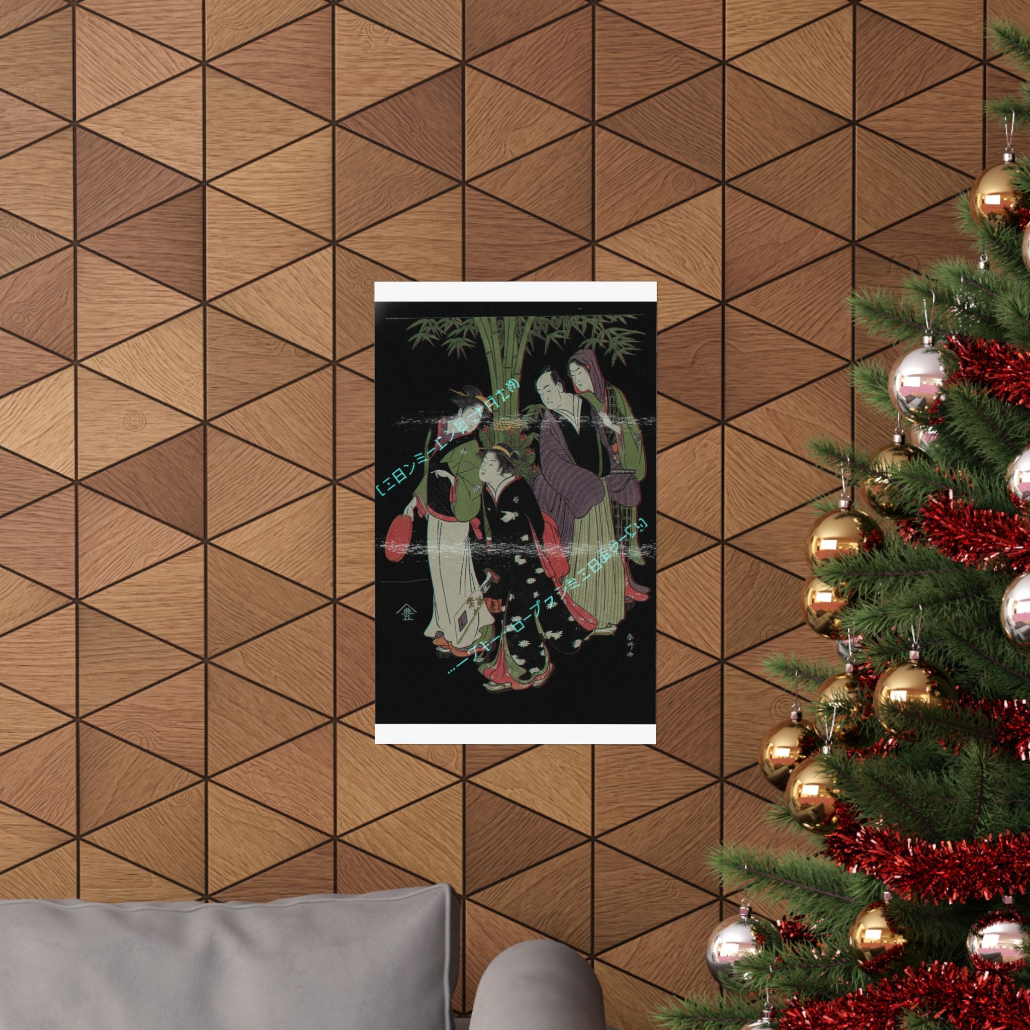 Glitch Culture — Kabuki Actors Segawa Kikunojō Iii And Ichikawa Monnosuke Ii And Two Courtesans C — Matte Poster