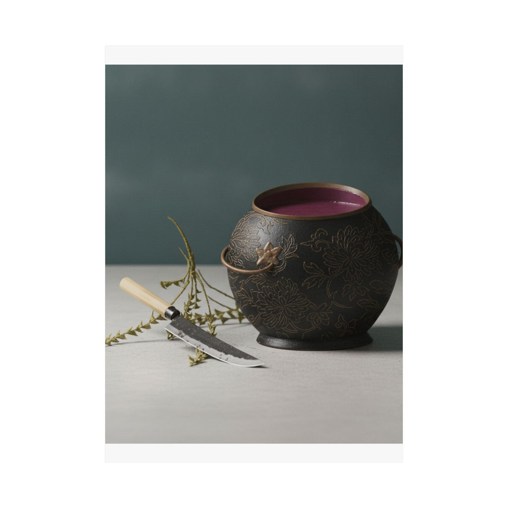 Product Marketing — Vase And Kitchen Knife — Matte Poster