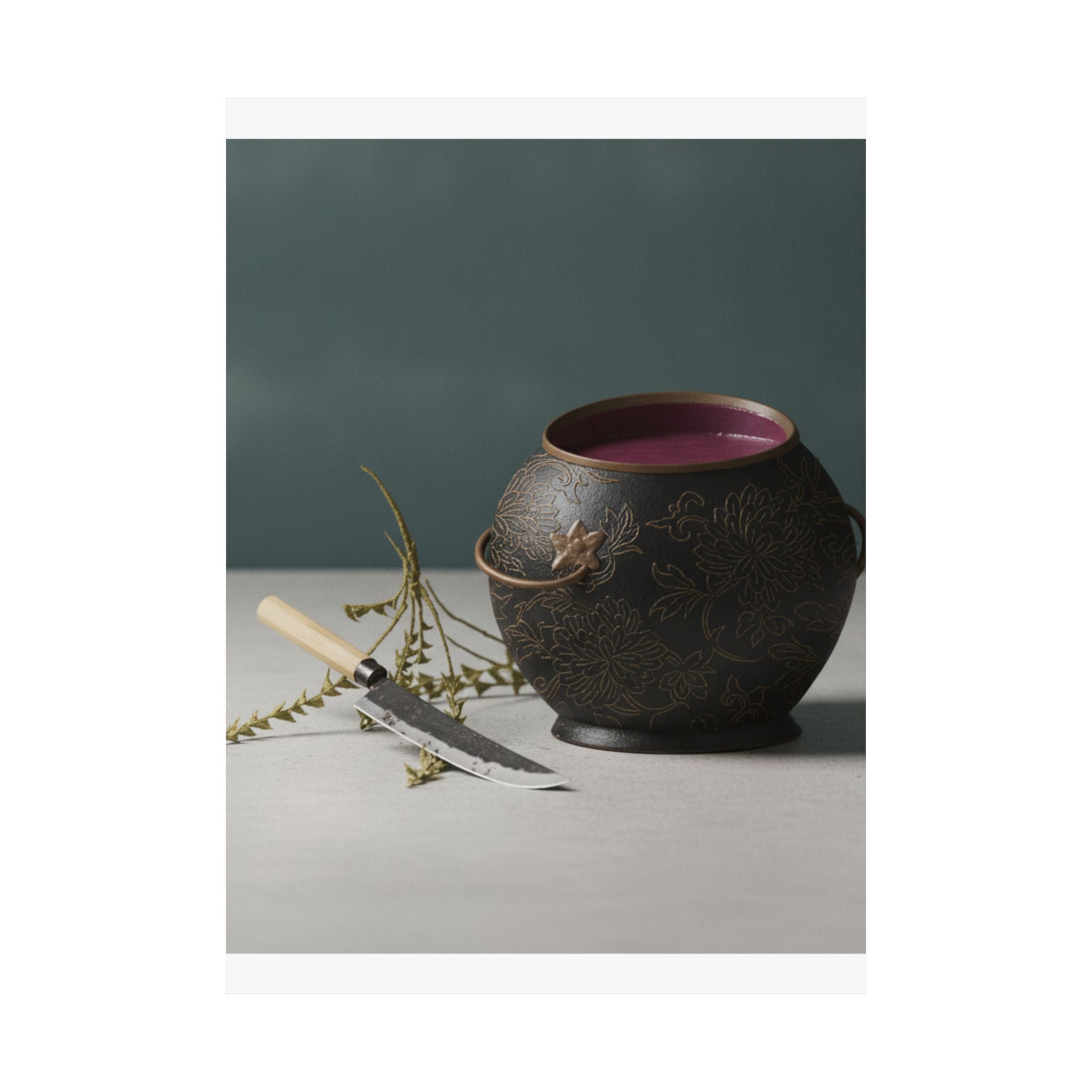 Product Marketing — Vase And Kitchen Knife — Matte Poster