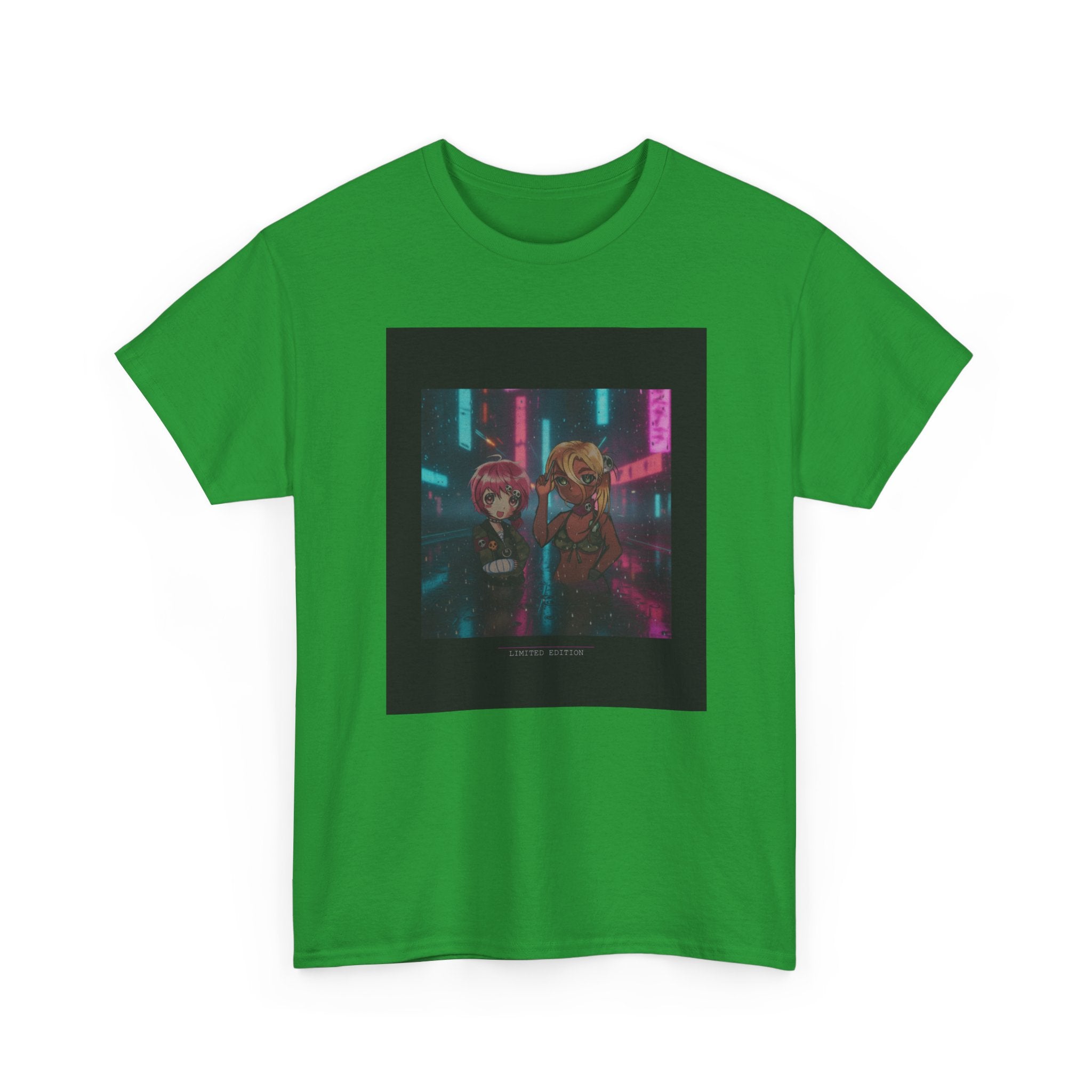 Neon Alley Anime Duo Cyberpunk Night Graphic Tee