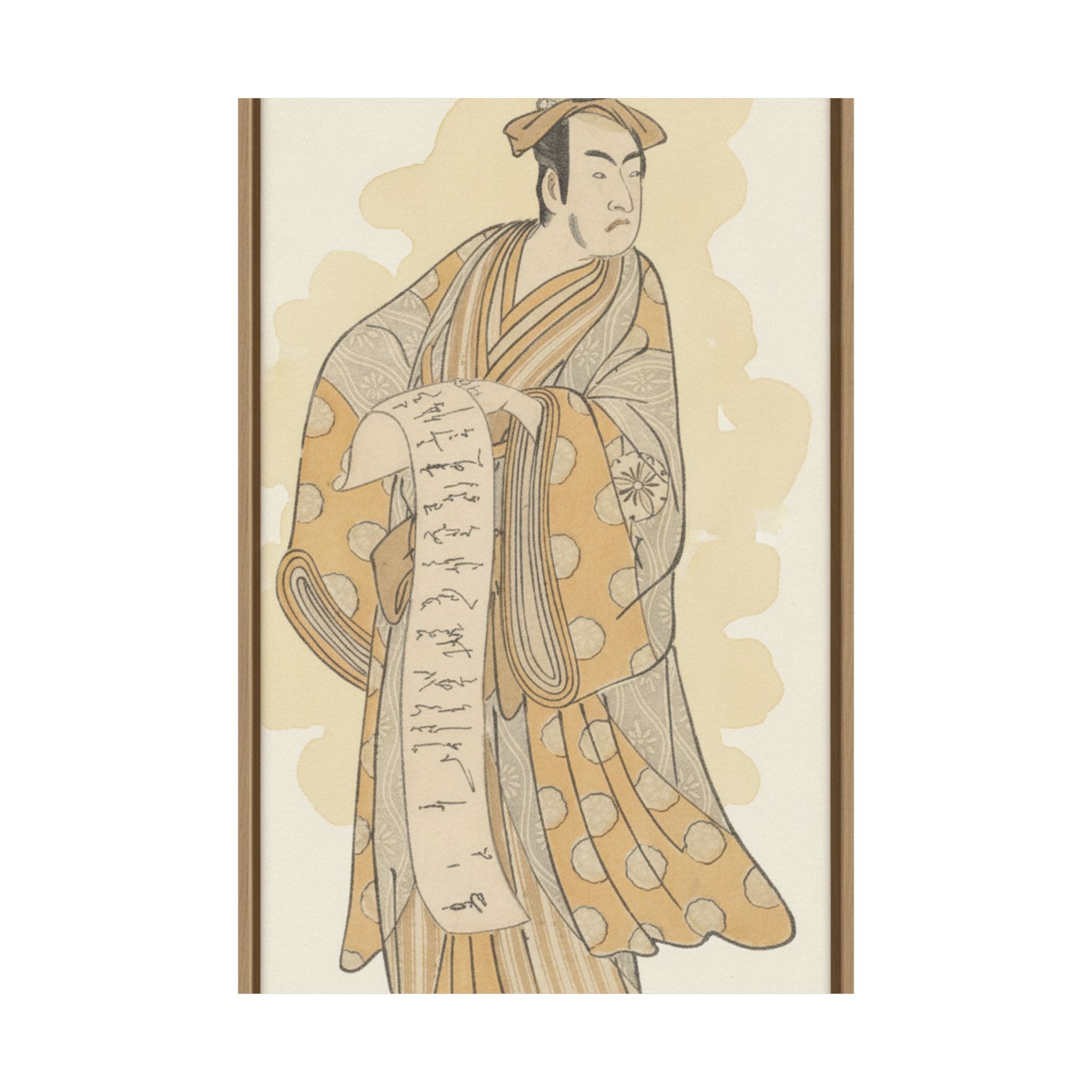 Watercolor — The Actor, Matsumoto Koshiro I 1674–1730 Reading A Letter — Matte Poster