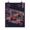 Japanese Street — Samurai Admiring Pine-Tree And Plum Blossoms — Matte Poster