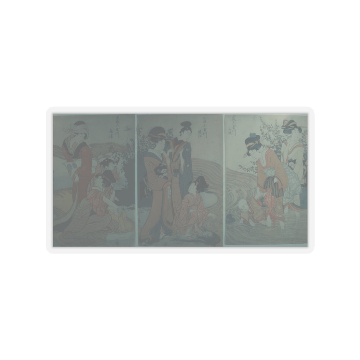 Cinematic — Women And Children On The Banks Of A Stream — Kiss-Cut Sticker