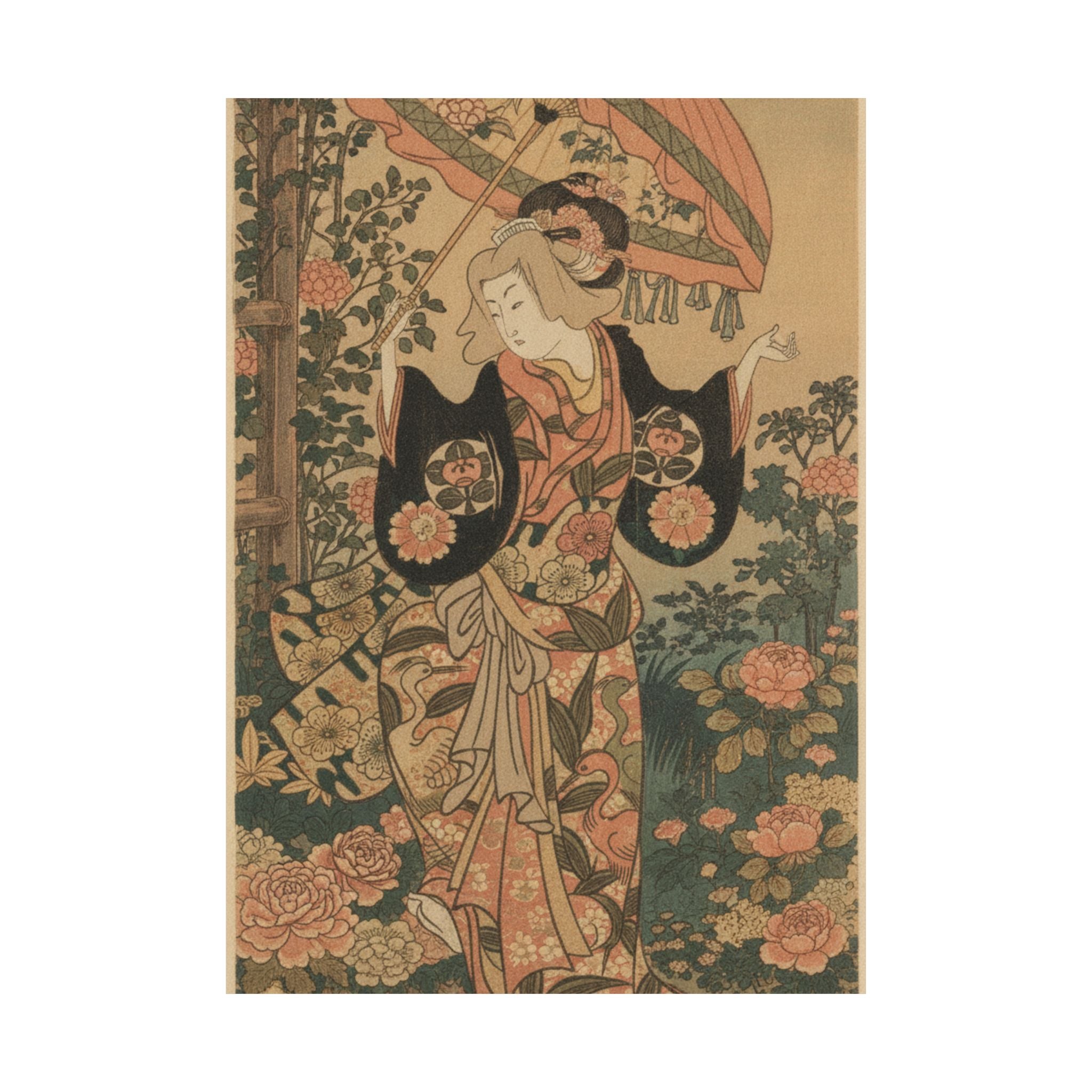 Glitch Culture — The Actor Ichimura Uzaemon Viii 1699–1762 As A Woman With Parasol — Matte Poster