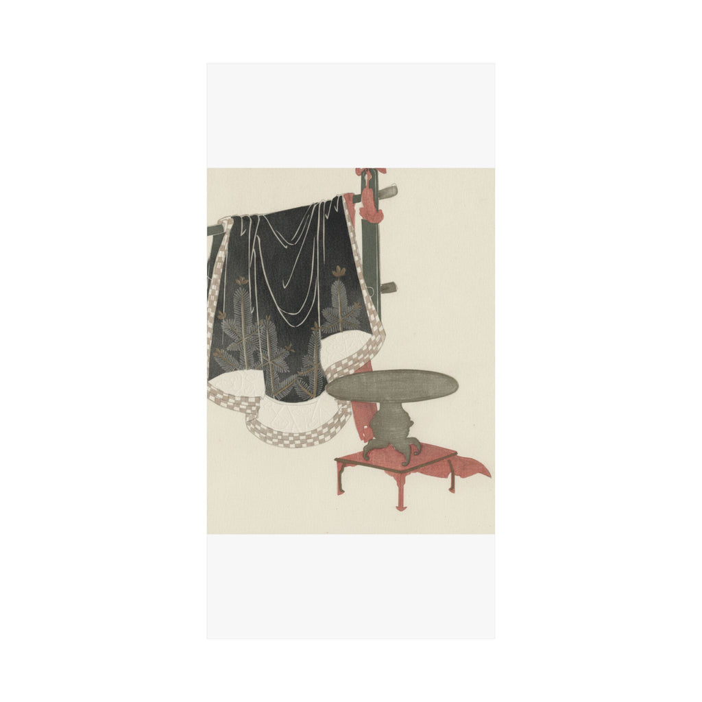 Botanical — Flower Vase With Stand; Dress Hanging On A Clothesrack — Matte Poster