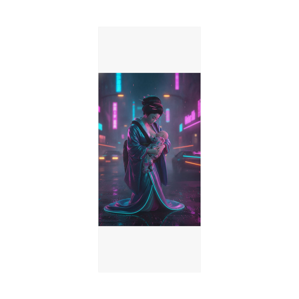 Neon Noir — Young Mother Nursing Her Baby — Matte Poster