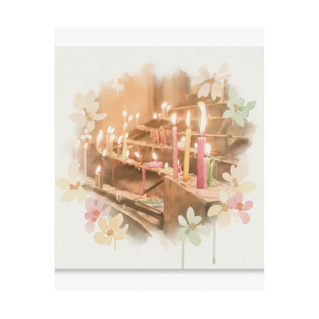 Watercolor — Candle — Matte Poster