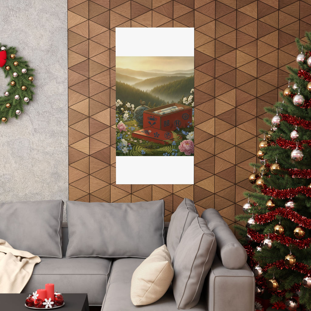 Scenic Nature — Red Lacquer Box And Water-Pot — Matte Poster