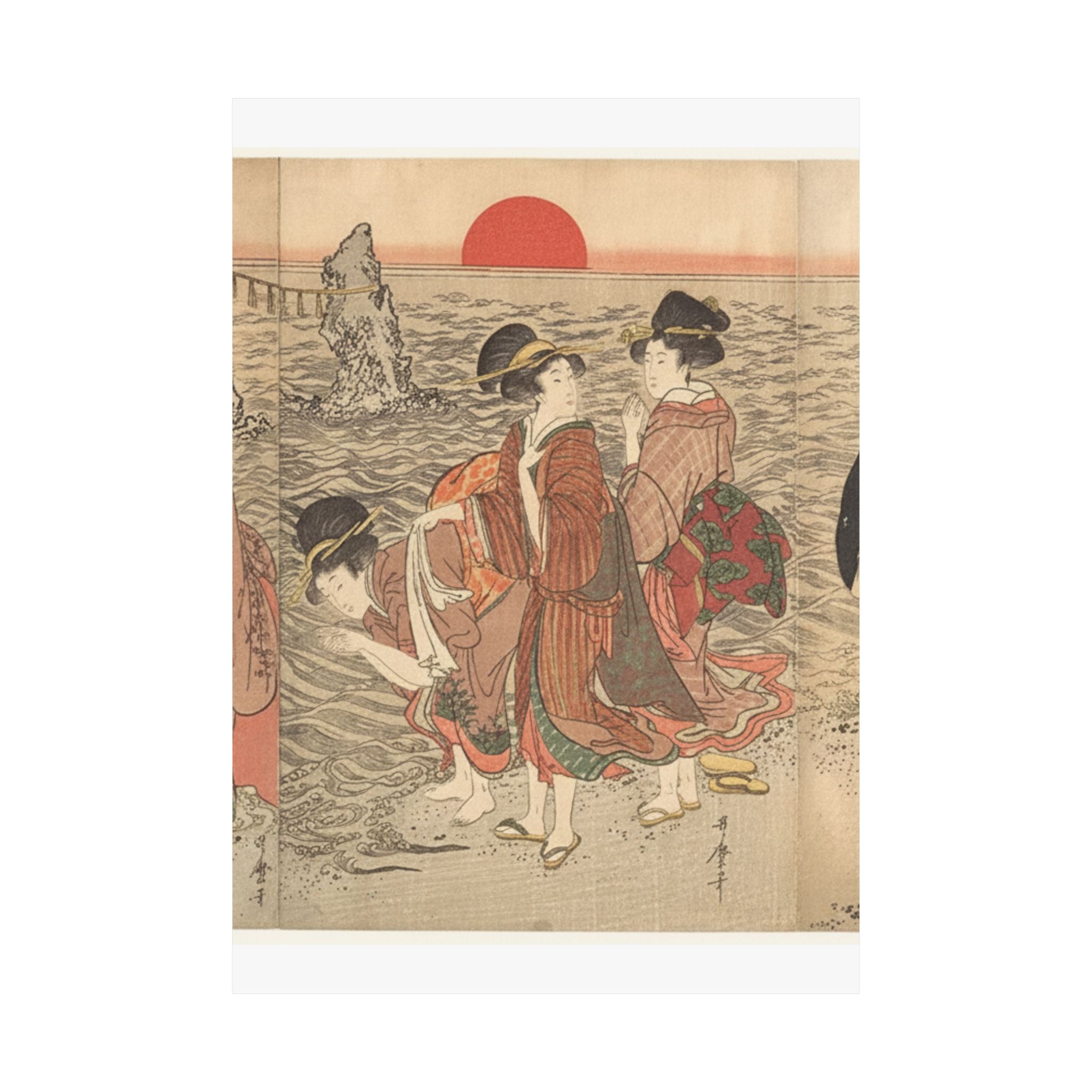 Ecommerce Main — Women Worshipping The Rising Sun Between The Twin Rocks At Ise — Matte Poster