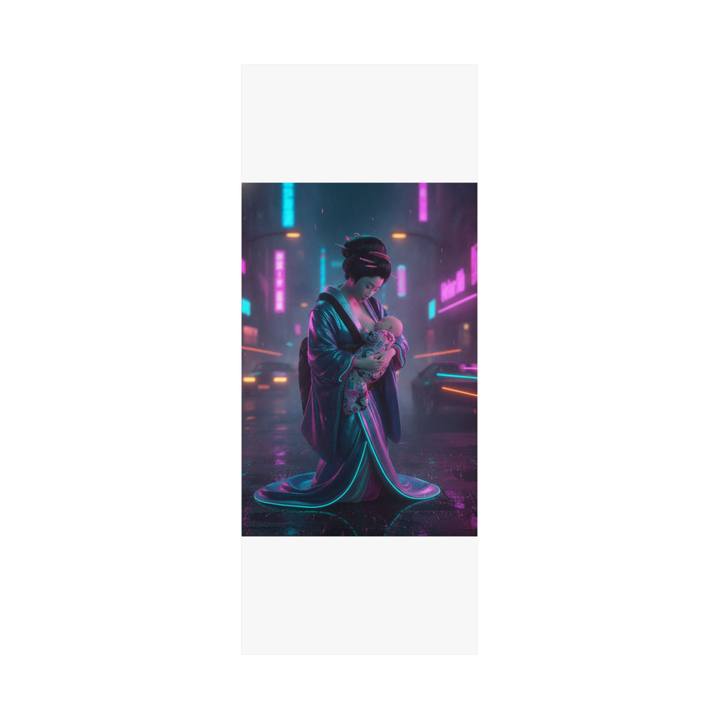 Neon Noir — Young Mother Nursing Her Baby — Matte Poster
