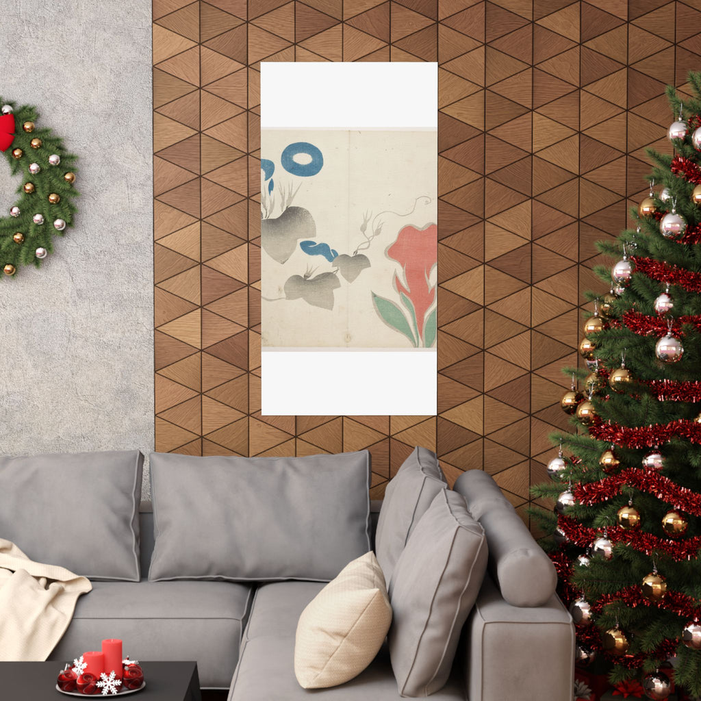 Watercolor — Design Of Morning–Glory And Other Flowers — Matte Poster