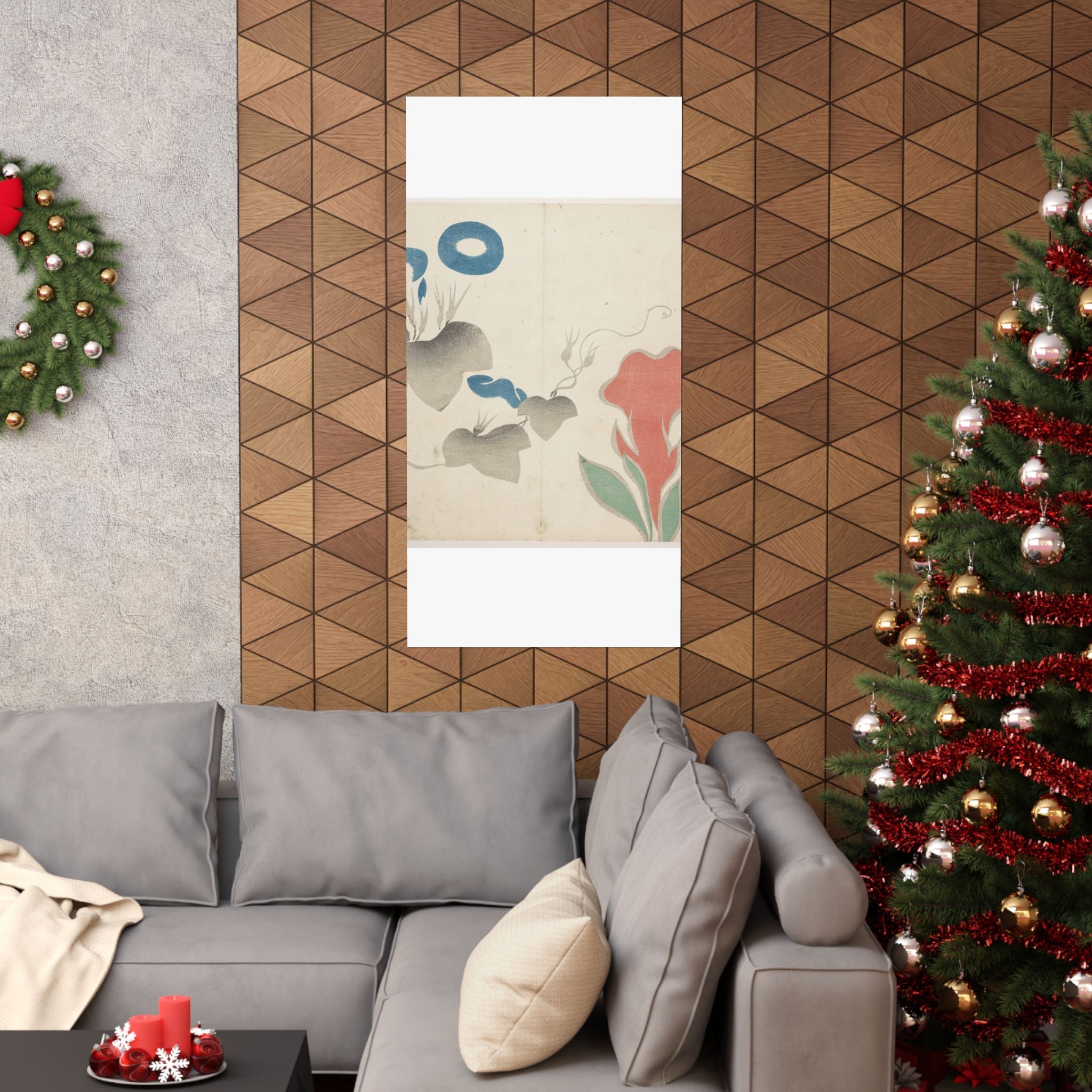 Watercolor — Design Of Morning–Glory And Other Flowers — Matte Poster