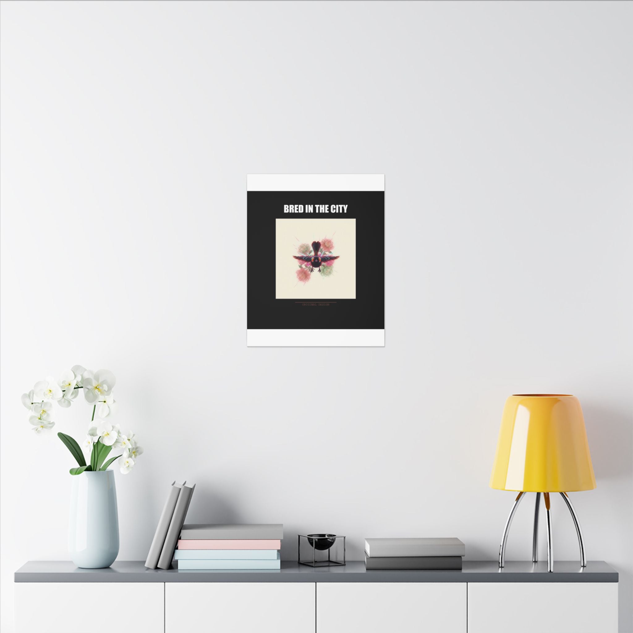 BRED IN THE CITY Flying Bird & Roses Matte Canvas