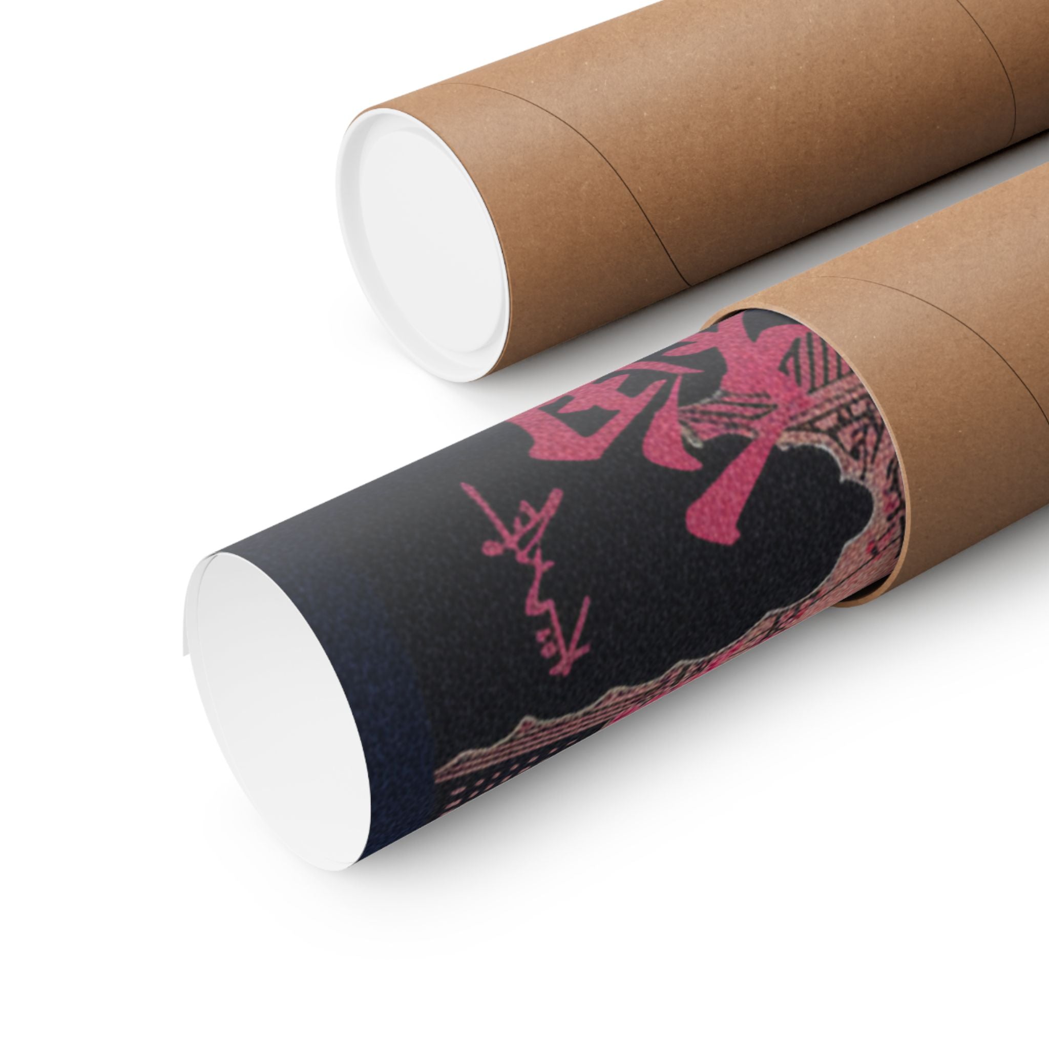 Japanese Street — Samurai Admiring Pine-Tree And Plum Blossoms — Matte Poster
