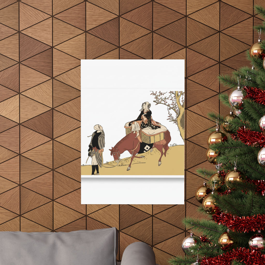 Ecommerce Main — Version Of Legend Of Michizane: Woman Riding Ox Which A Man Is Leading — Matte Poster