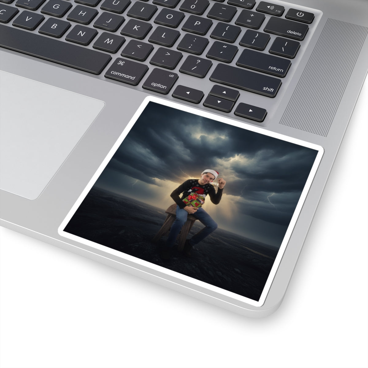 Dramatic Storm — Person — Kiss-Cut Sticker