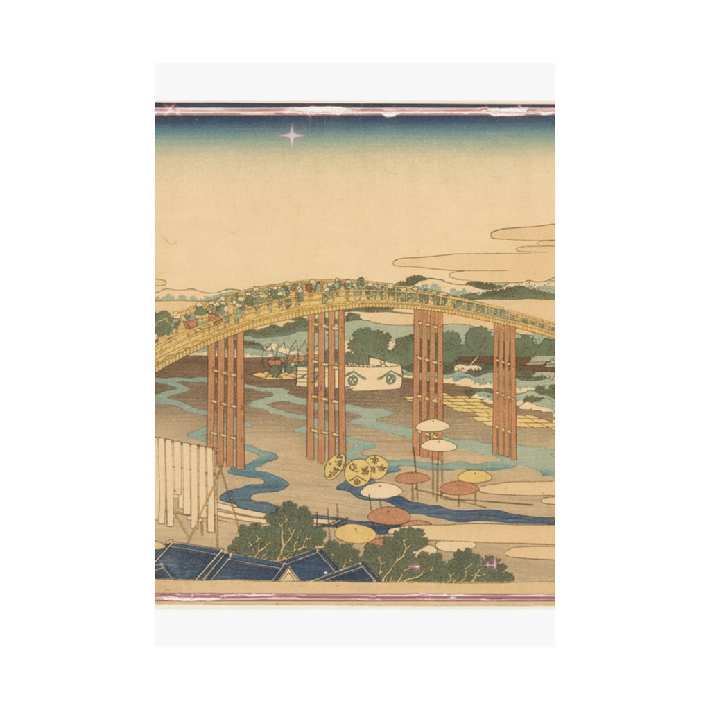 Scenic Nature — Yahagi Bridge At Okazaki On The Tōkaidō (Tōkaidō Okazaki Yahagi No Hashi), From  — Matte Poster