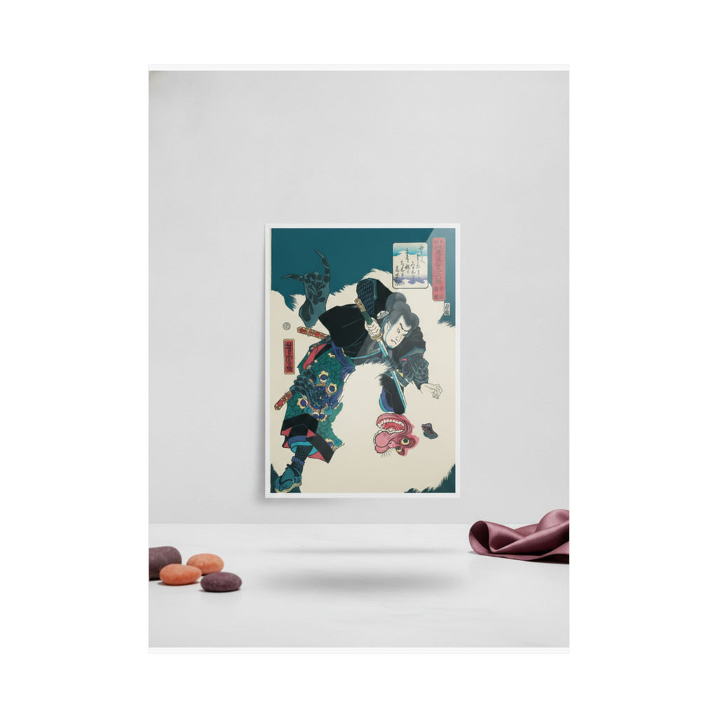 Product Marketing — The Warrior Slaying The Giant White Hihi — Matte Poster