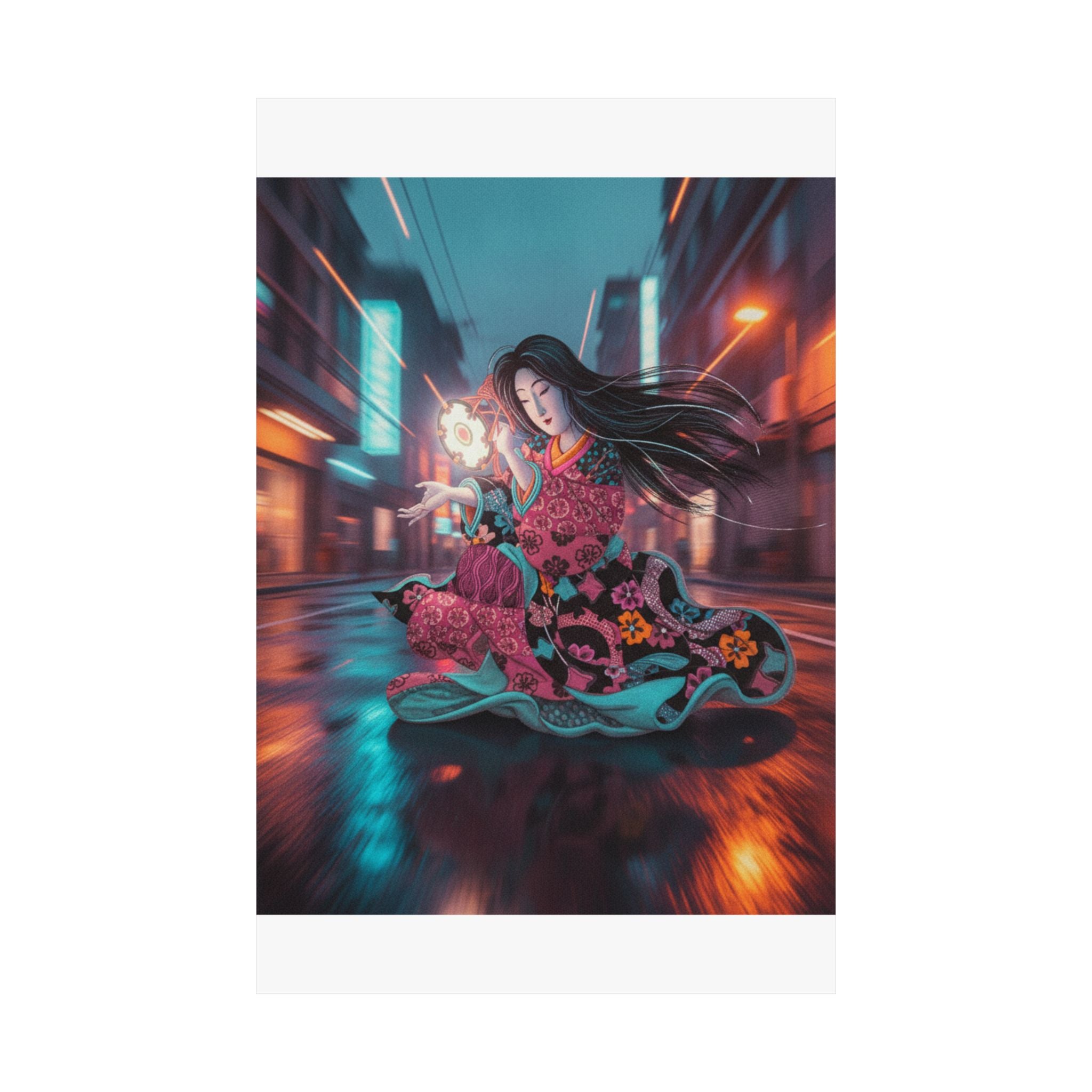 Fast Furious — Woman Playing The Tsuzumi — Matte Poster
