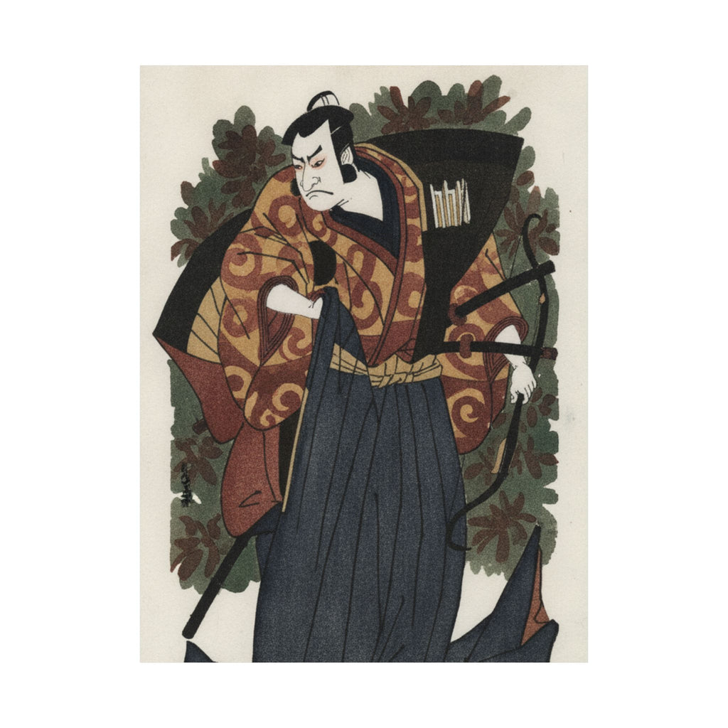 Watercolor — The First Nakamura Nakazo As A Man Of High Rank Attired In Naga-Bakama — Matte Poster