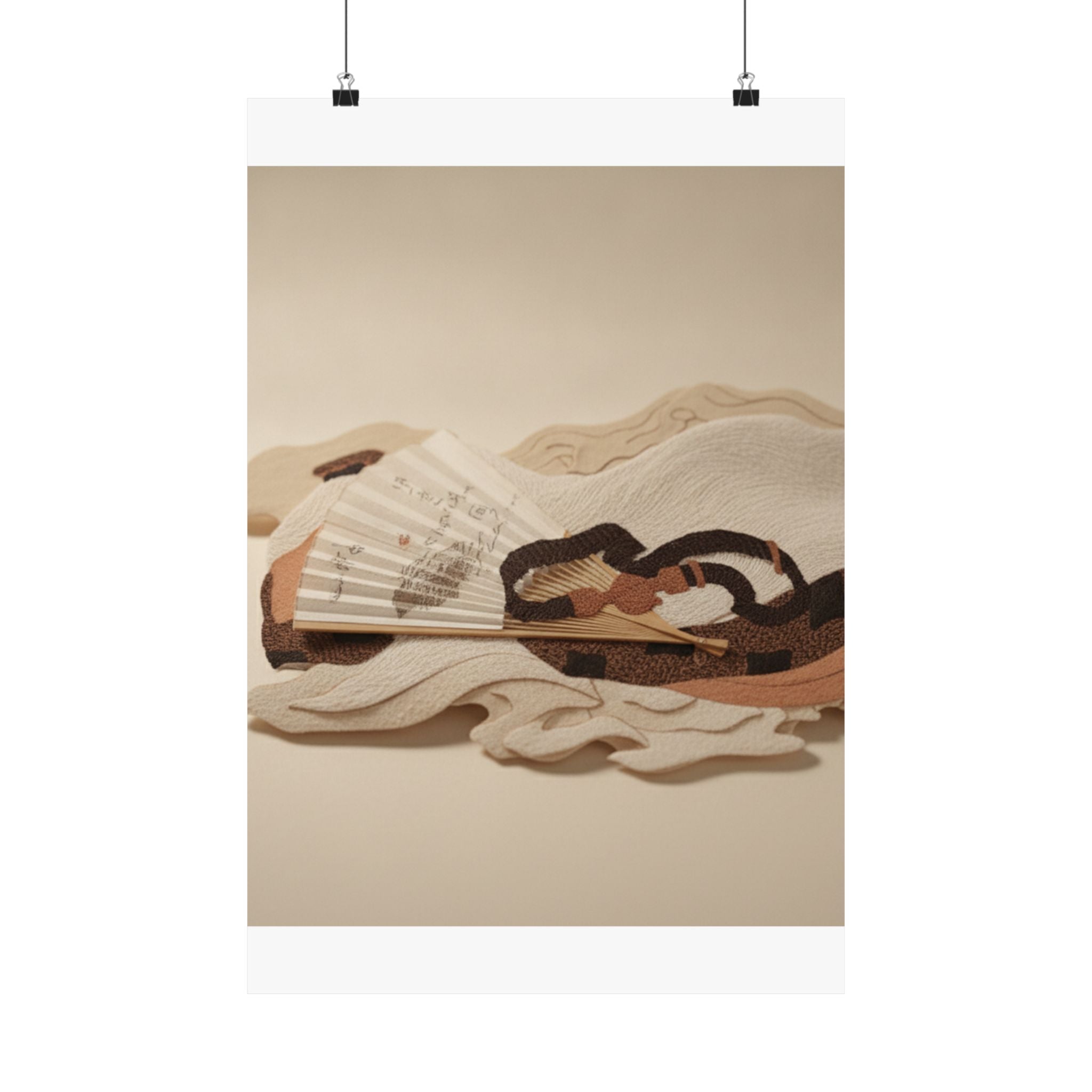 Product Marketing — Belt And Fan On A Piece Of Cloth — Matte Poster
