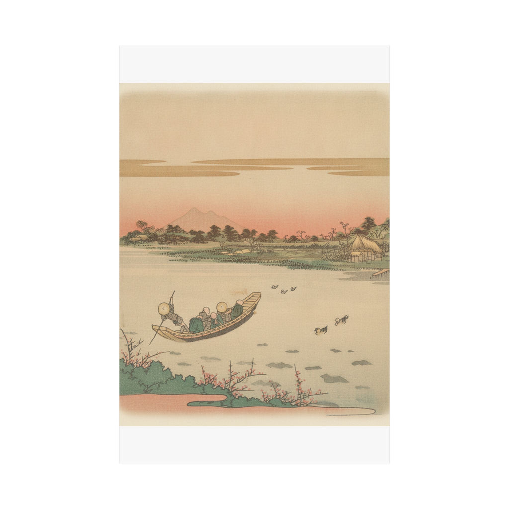 Southern Sunset — Boat Ferrying Across River — Matte Poster