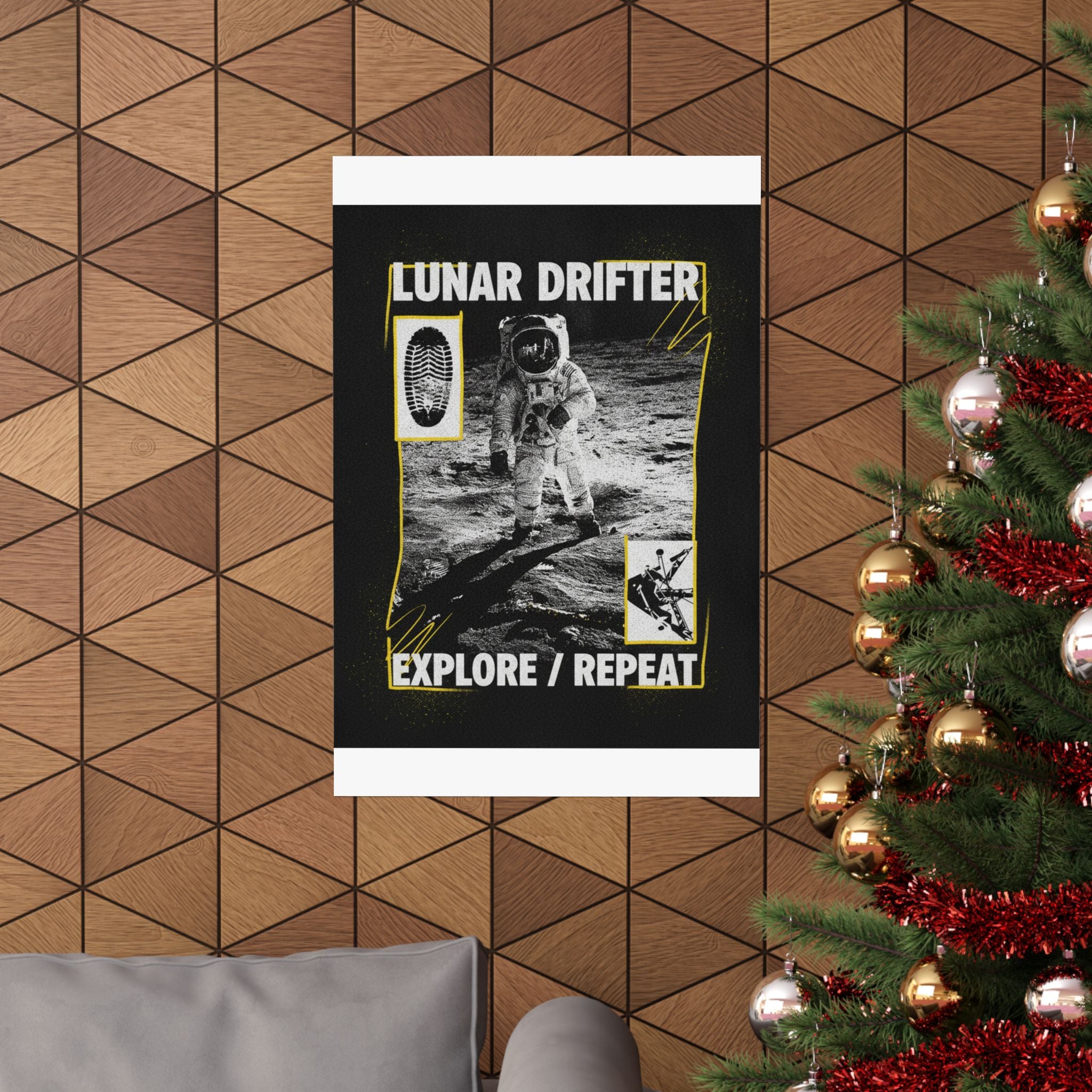 Lunar Drifter Explore / Repeat Astronaut Streetwear Poster
