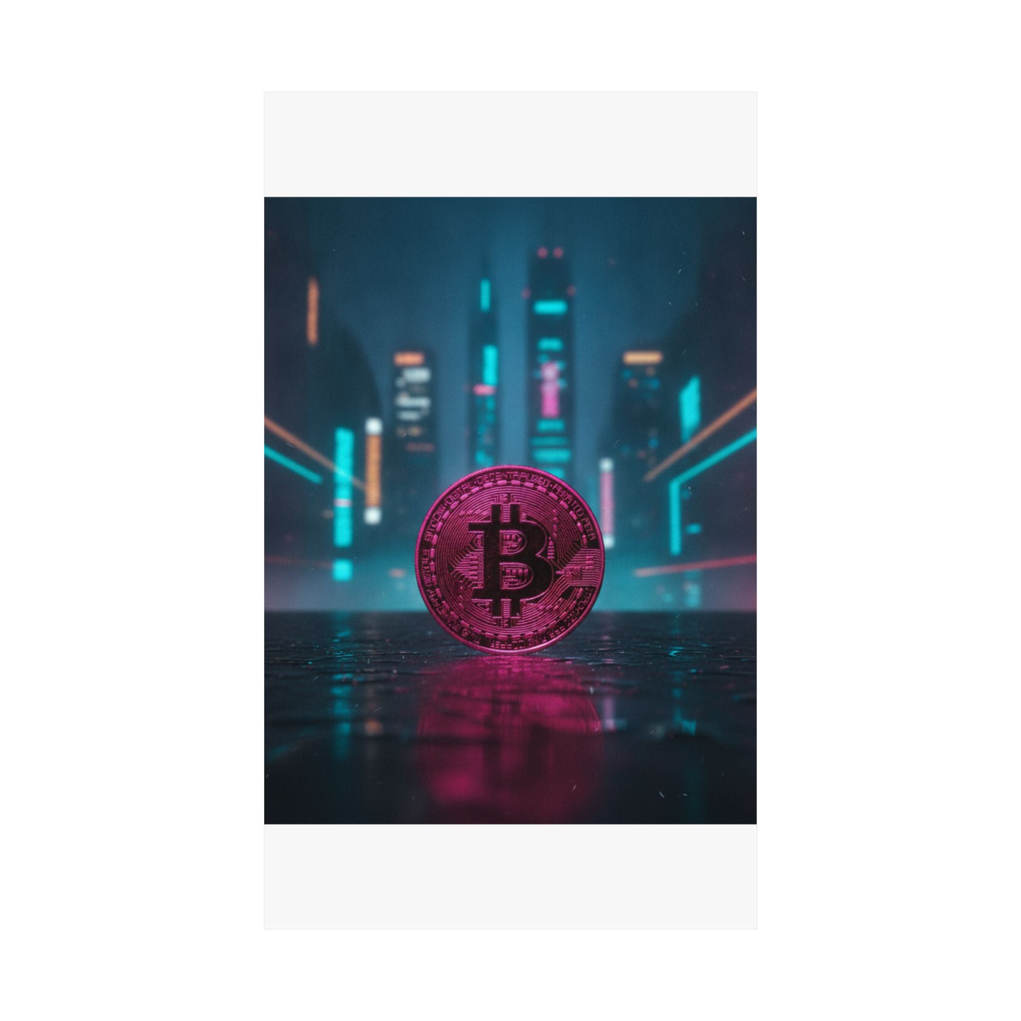 Neon Noir — Coin — Matte Poster