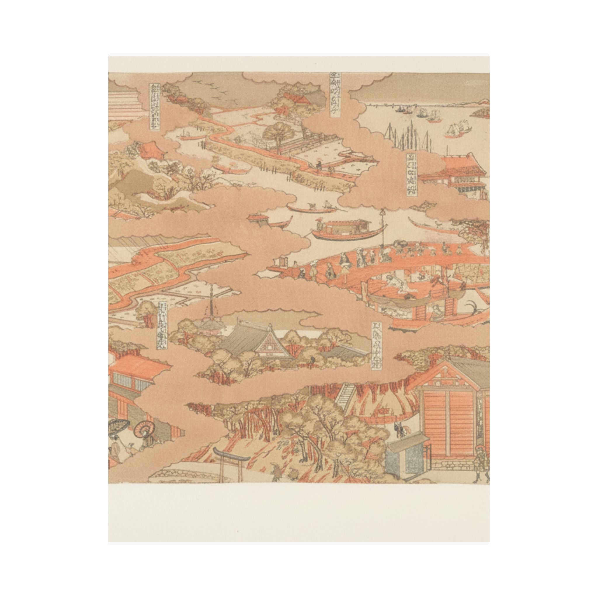 Watercolor — Edo Hakkei No Zu — Matte Poster
