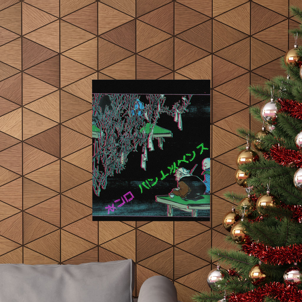 Glitch Culture — Two Pilgrims Gazing At A Tree Festooned With Prayers — Matte Poster