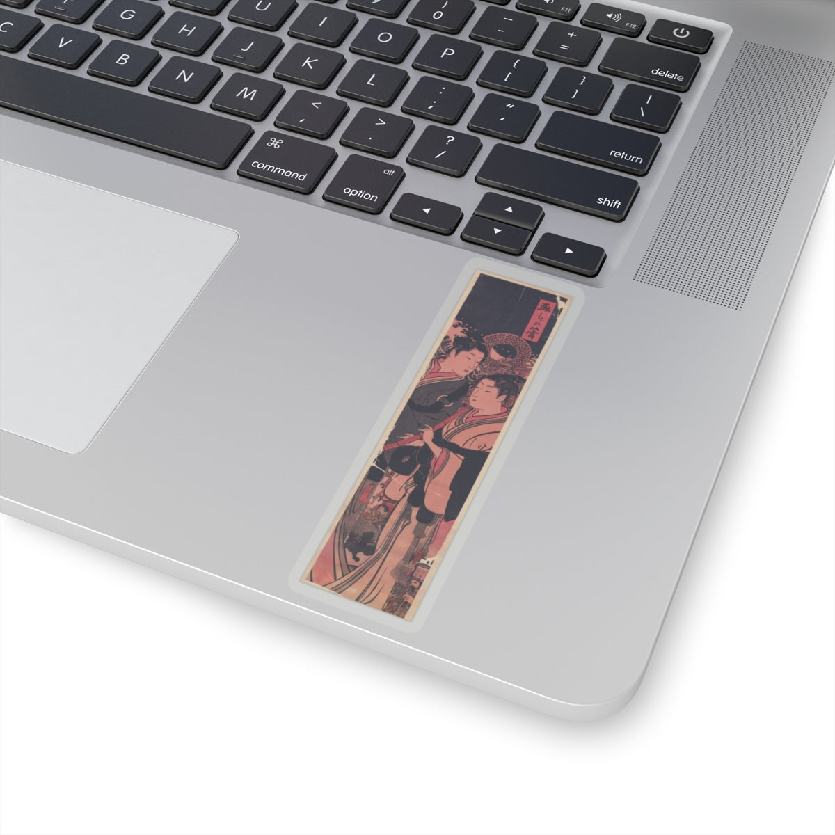 Japanese Street — Two Men, One Playing A Flute — Kiss-Cut Sticker