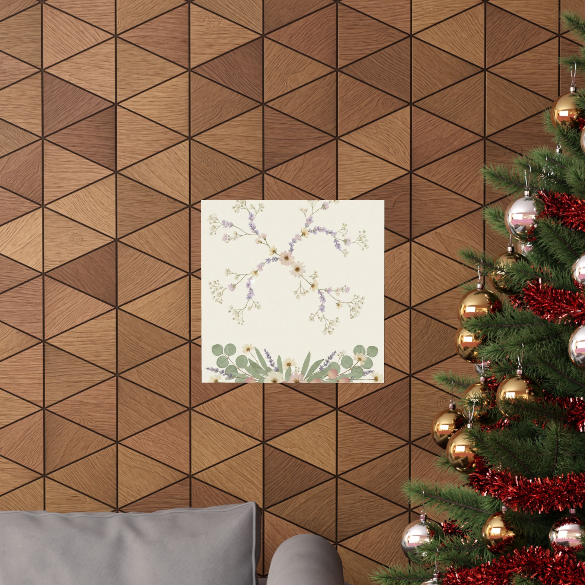 Pressed Lavender & Eucalyptus Garland Matte Poster