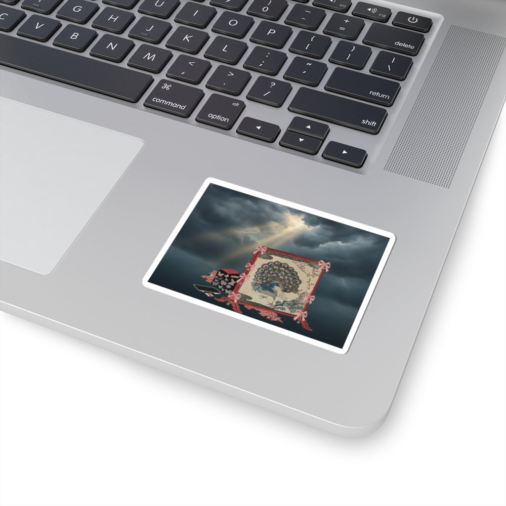 Dramatic Storm — Screen And Lady'S Work-Box — Kiss-Cut Sticker
