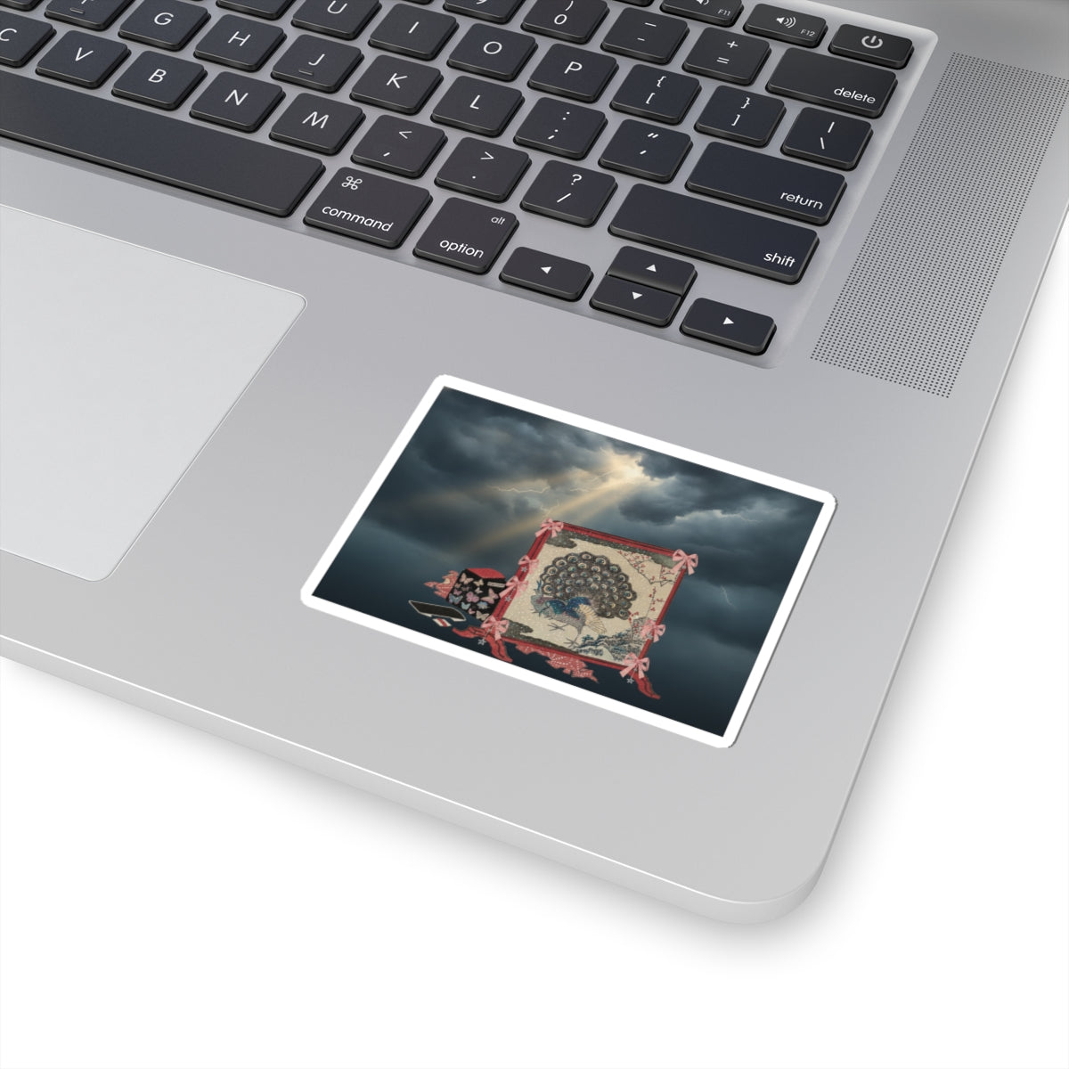 Dramatic Storm — Screen And Lady'S Work-Box — Kiss-Cut Sticker