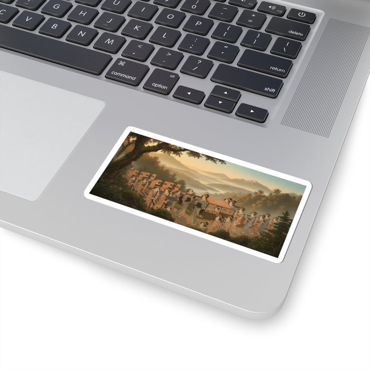 Scenic Nature — Promenade Of Famous Beauty Escorted By Many Female Attendants — Kiss-Cut Sticker
