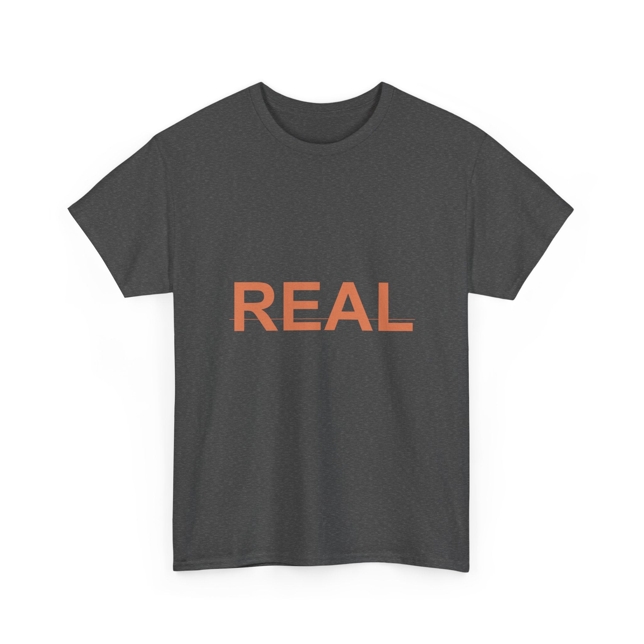 REAL Bold Burnt-Orange Minimal Typography Tee