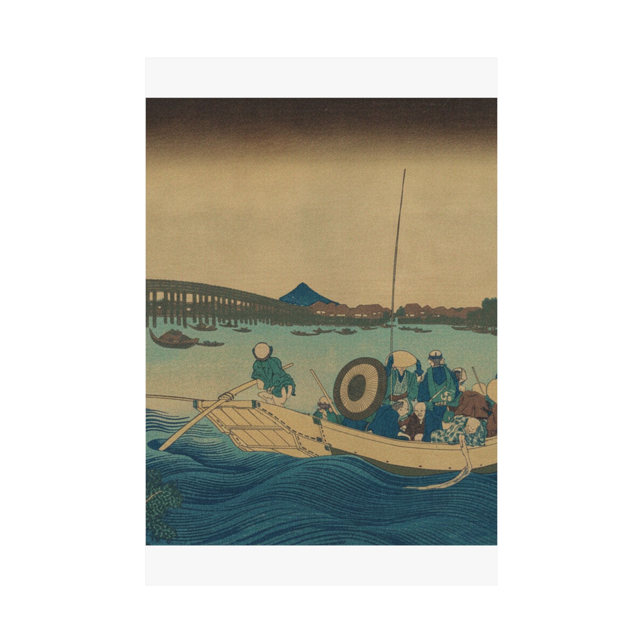Cinematic — Viewing The Sunset Over Ryōgoku Bridge From The Onmayagashi Embankment (Onmayaga — Matte Poster