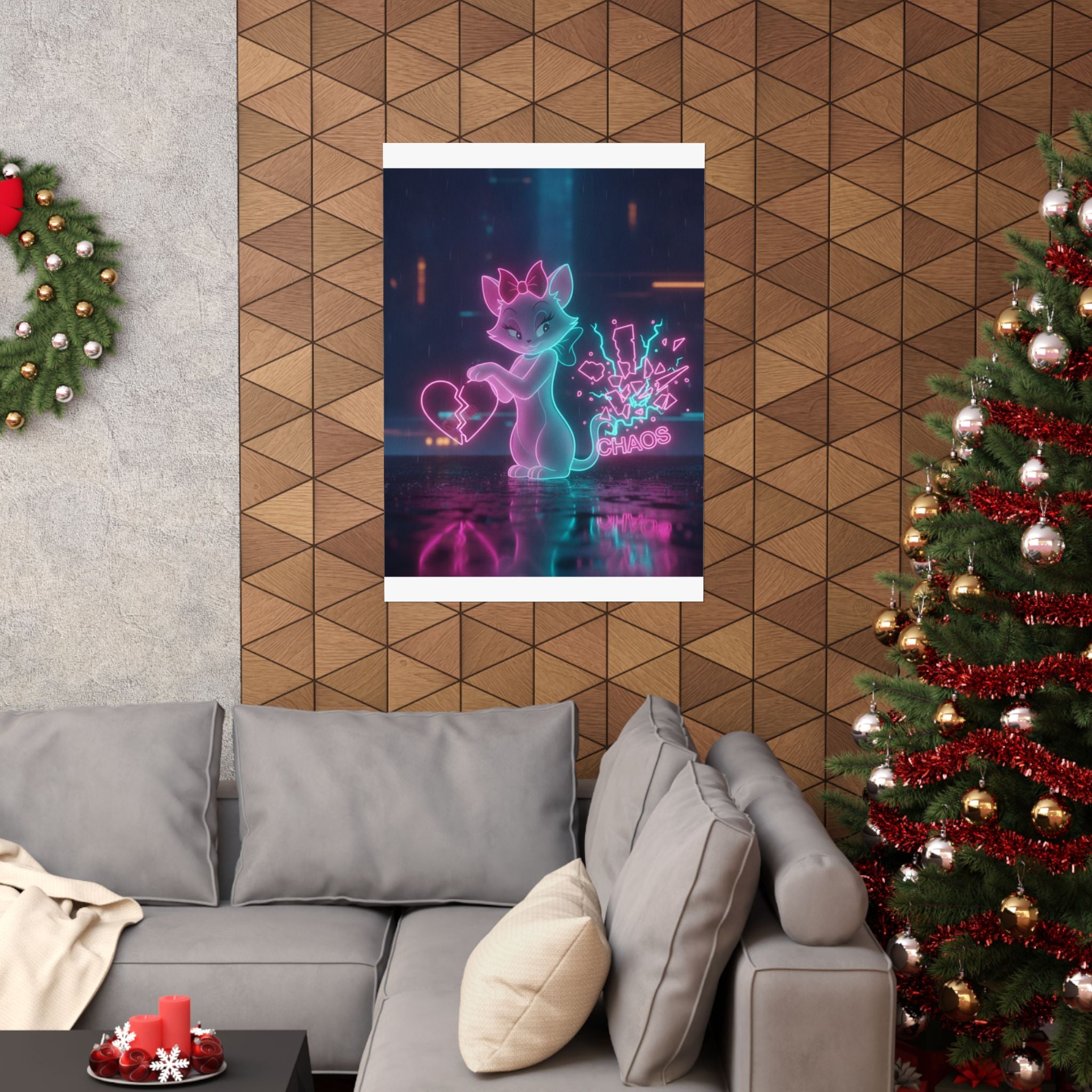 Neon Noir — Cat — Matte Poster