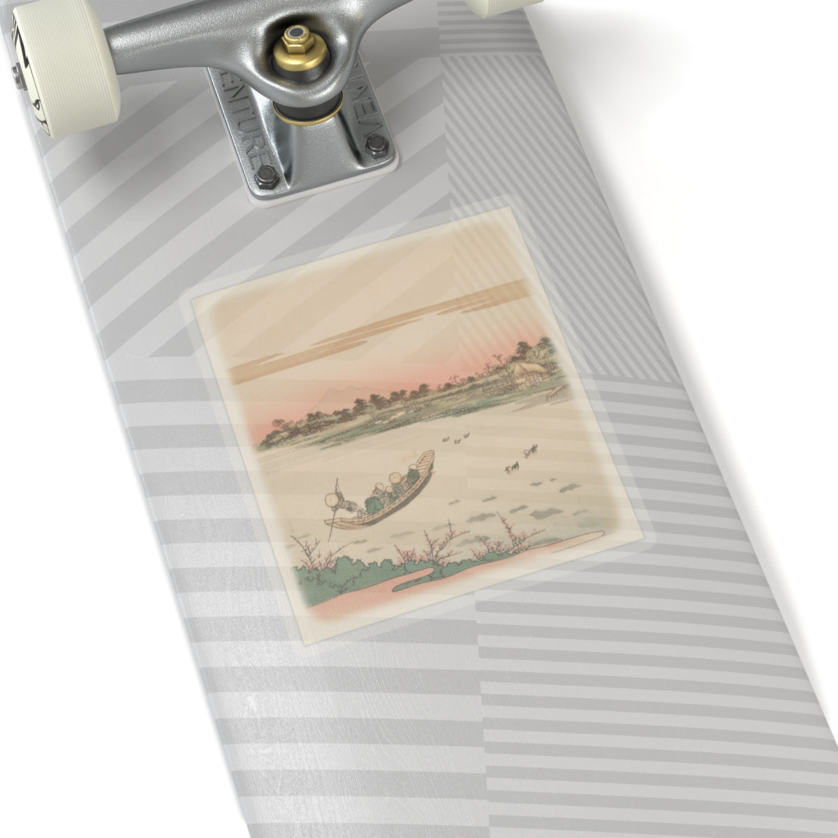 Southern Sunset — Boat Ferrying Across River — Kiss-Cut Sticker