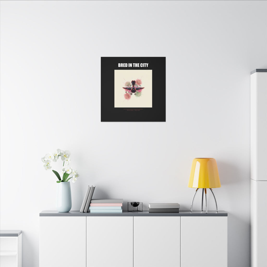 BRED IN THE CITY Flying Bird & Roses Matte Canvas