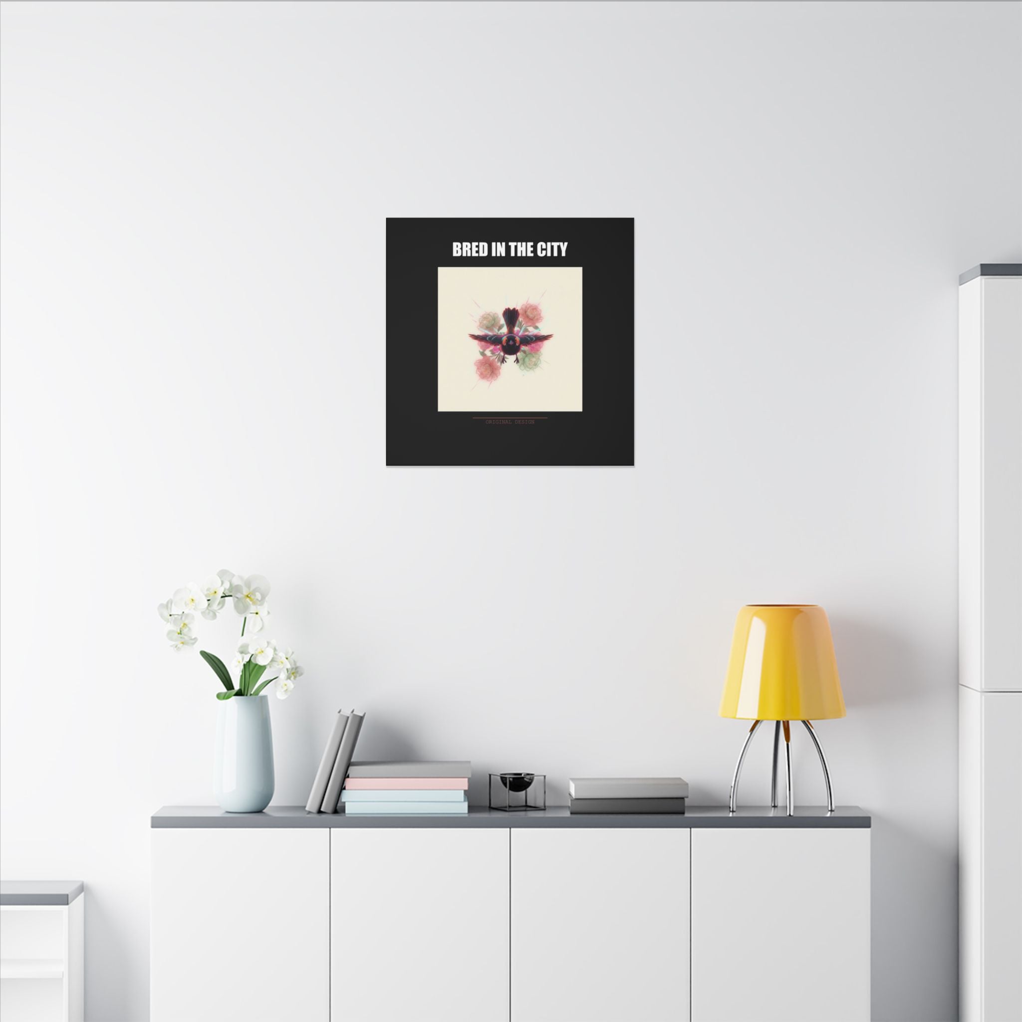 BRED IN THE CITY Flying Bird & Roses Matte Canvas