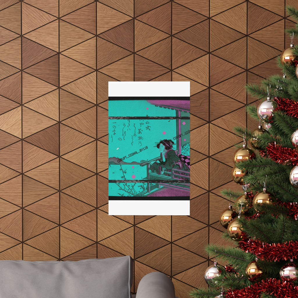 Glitch Culture — Courtesan Leaning On The Railing Of A Veranda — Matte Poster
