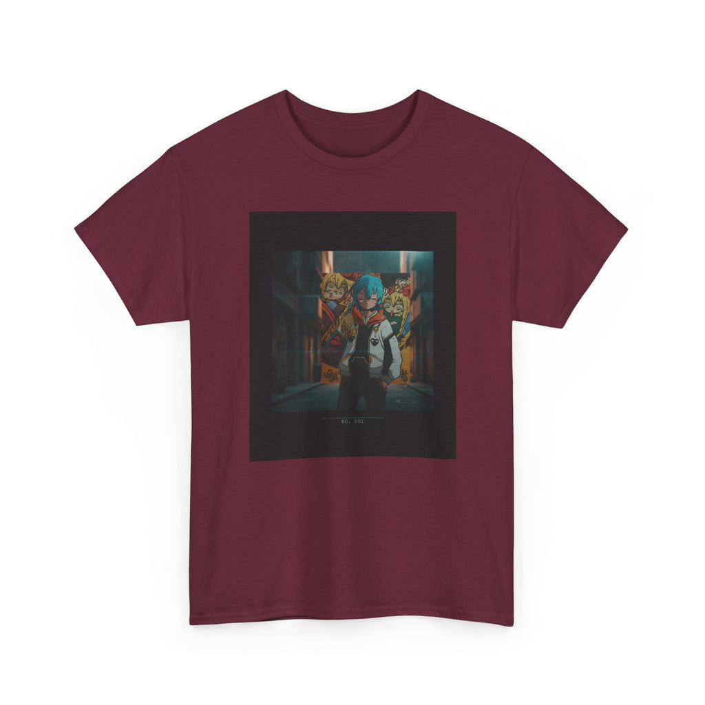 Blue-Haired Anime Kid Graffiti Alley No.001 Graphic Tee