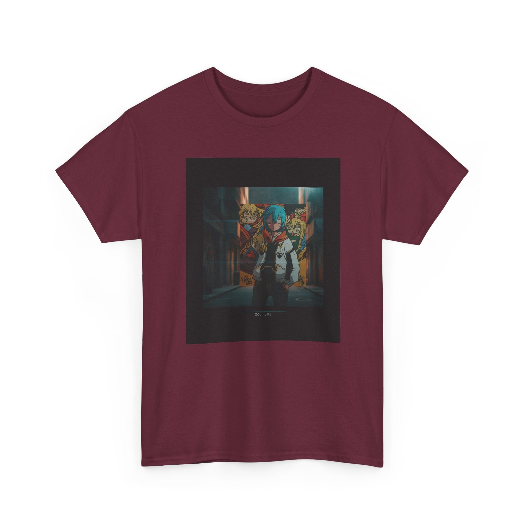 Blue-Haired Anime Kid Graffiti Alley No.001 Graphic Tee