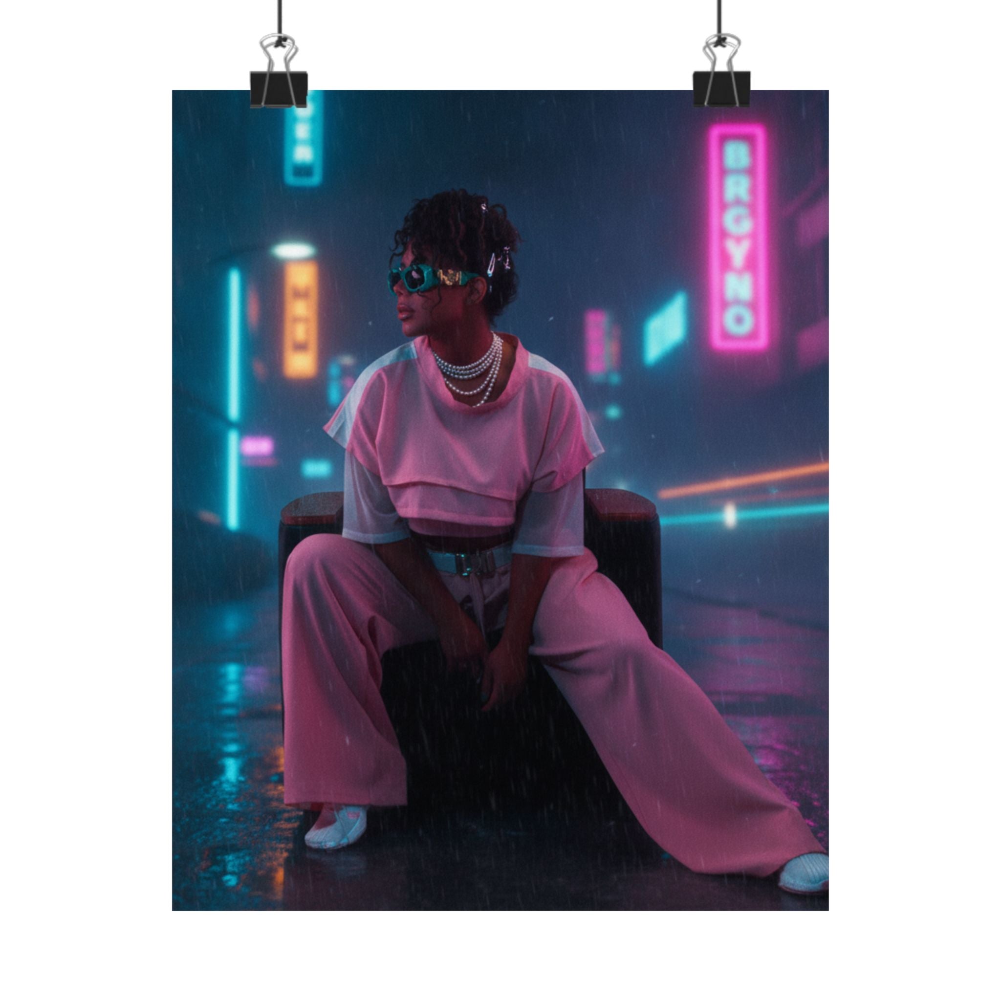 Neon Noir — Person — Matte Poster