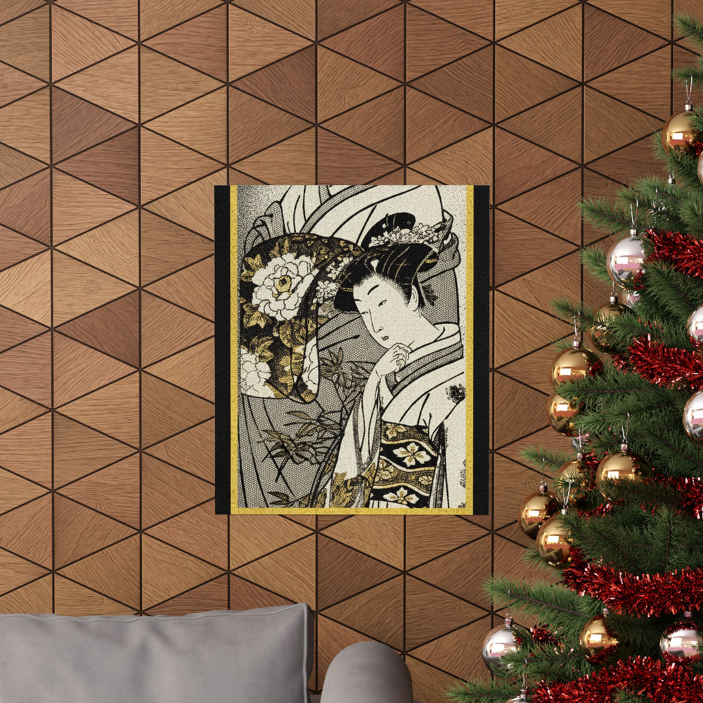 Streetwear Collage — Oiran And Attendant Out For A Stroll — Matte Poster