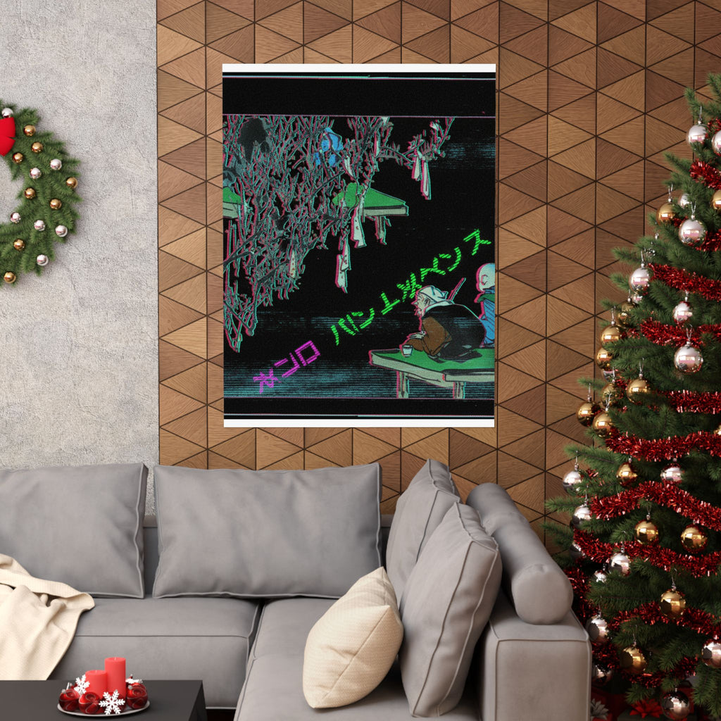 Glitch Culture — Two Pilgrims Gazing At A Tree Festooned With Prayers — Matte Poster