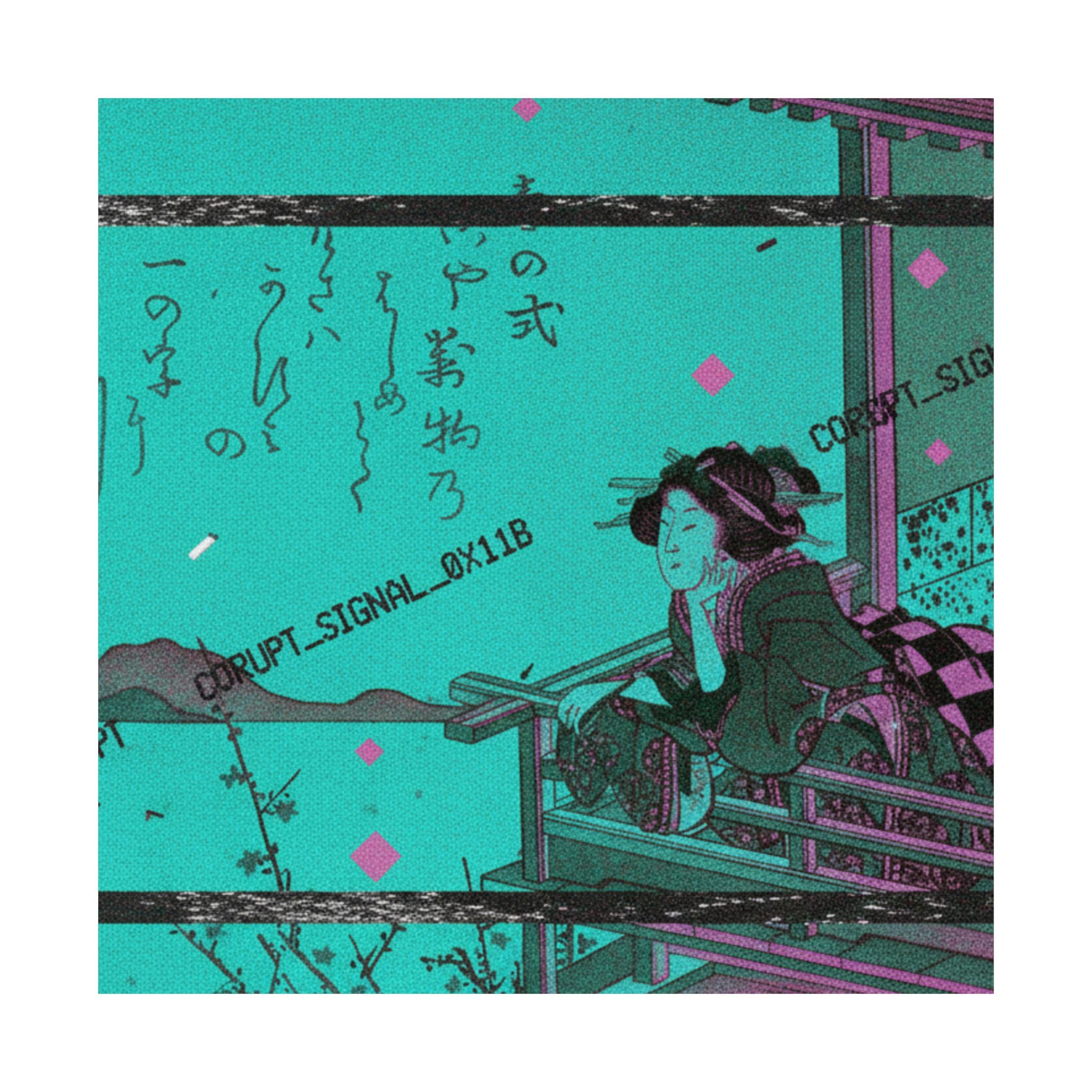 Glitch Culture — Courtesan Leaning On The Railing Of A Veranda — Matte Poster