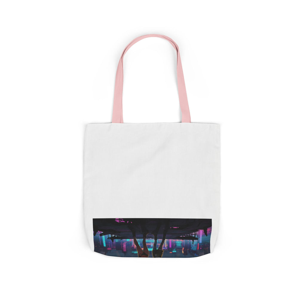 Anime Girls Under Lightning Storm Canvas Tote Bag